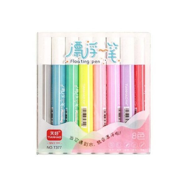 8 Pcs Neon Color Water Based Ink Floating Pen